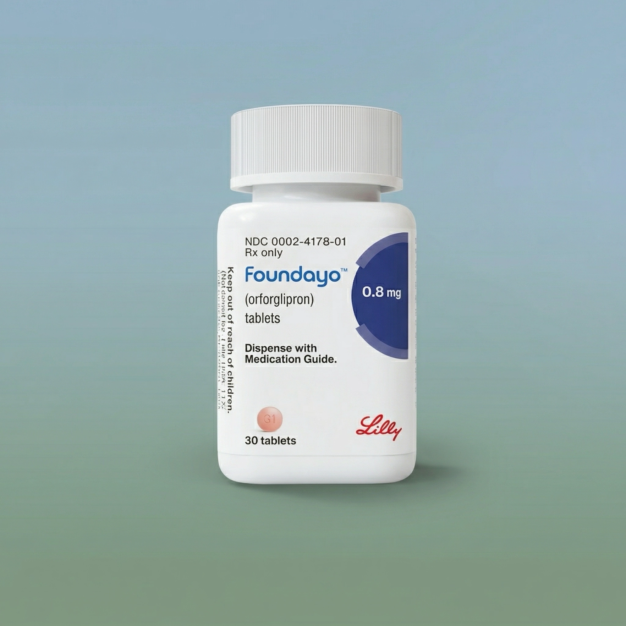 Foundayo™ close-up showing daily tablet detail